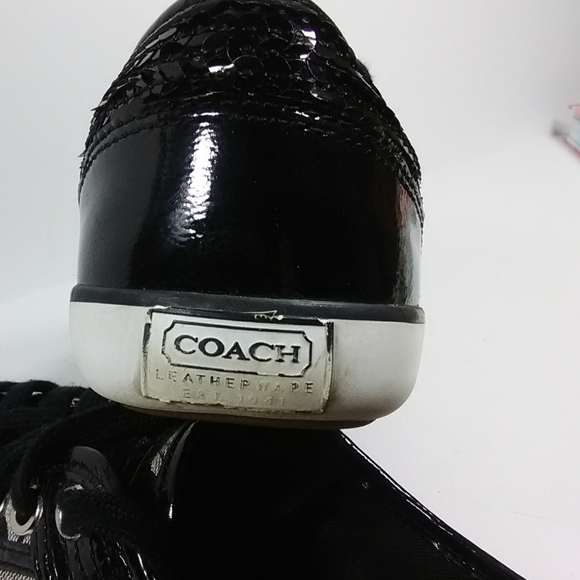 COACH women's zorra gray/black sneakers - Picture 5 of 8